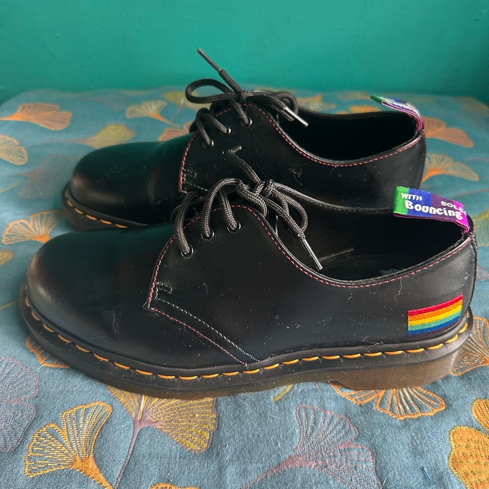 Dr. Martens xTrevor Project 3 Eye 1461 Oxfords Black Leather PRIDE EDITION